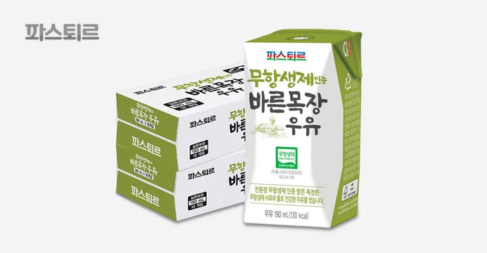 파스퇴르 무항생제 바른목장 190mL 36입