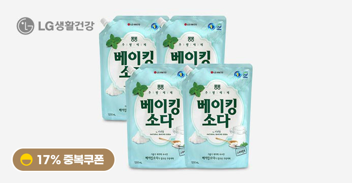 [8,540원]퐁퐁 주방세제 베이킹소다 1200ML 4개