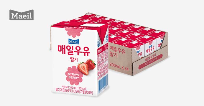 매일 딸기 멸균우유 200ml 24팩