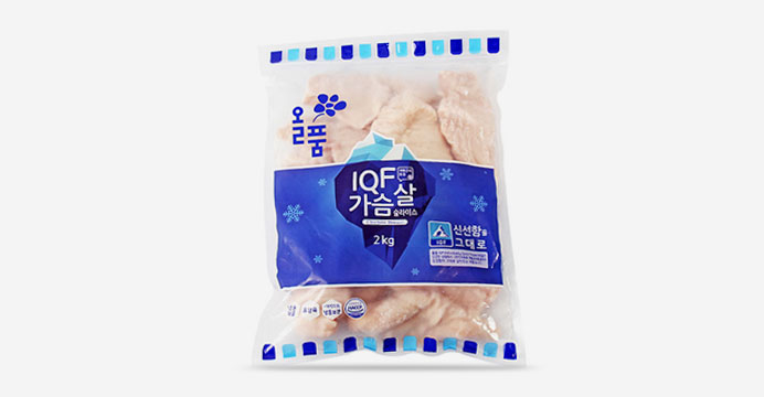 올품 IQF 닭가슴살 슬라이스 2kg