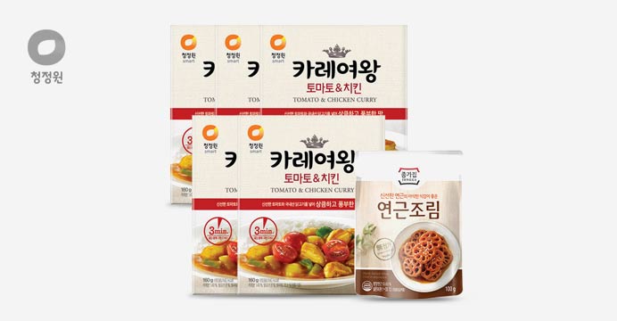 청정원 카레여왕 토마토치킨 5봉+연근조림