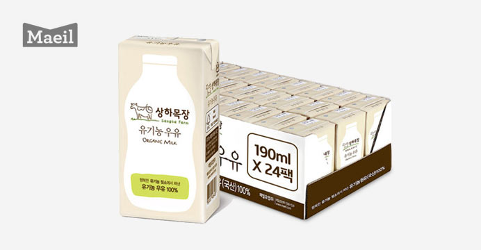 [15%중복] 상하유기농 멸균우유 190ML 24팩