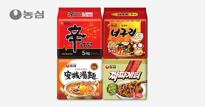 신라면+안성탕면+너구리+짜파게티 20봉