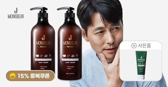 [15%] 무슈�!   ��이 탈모샴푸 1000ml 1+1+샴푸100ml