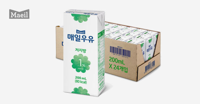 매일 멸균우유 저지방 1% 200ML 24팩