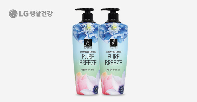 엘라스틴 퍼퓸 퓨어브리즈 샴푸 600ml 2개