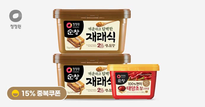 청정원 재래식 된장 1kg 2개+찰고추장 500g 1개