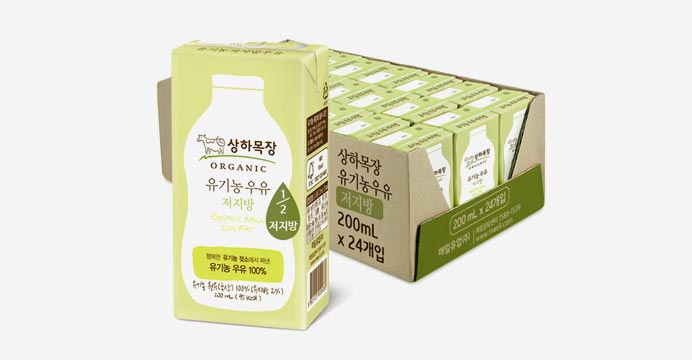 상하유기농 저지방 멸균우유 200ML 24팩