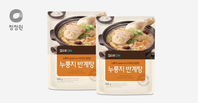 청정원 집으로ON 누룽지 반계탕 680g 2개