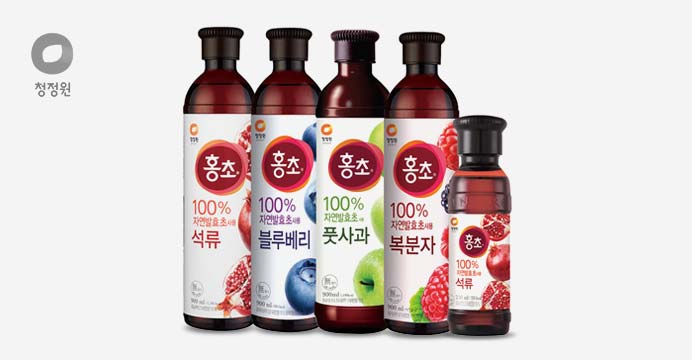 청정원 홍초 900ml 2개+250ml 2개