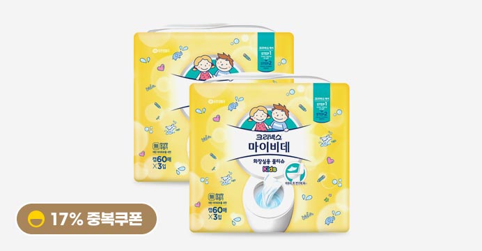 크리넥스마이비데 for kids 캡 60매X3입X2팩