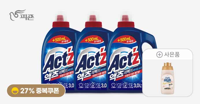 액츠 퍼펙트세제 베이킹소다 3.5L 3개+증정