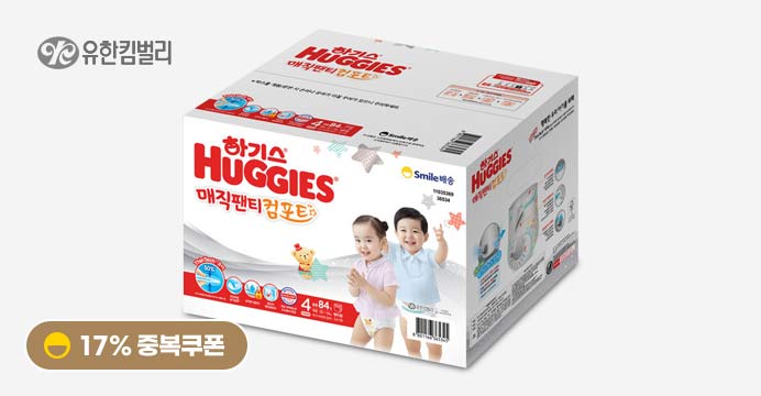 하기스매직팬티 뉴컴포트 4단계 공용 84PX1BOX