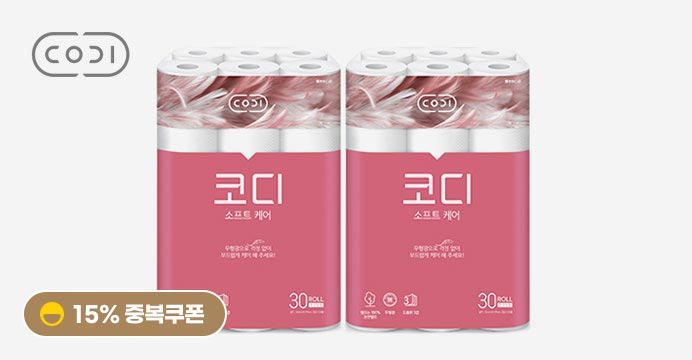 코디 소프트케어 천연펄프 30롤 2팩