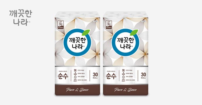 순수브라운 3겹 화장지 30롤 x 2팩