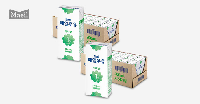 매일 멸균우유 저지방 1% 200ML 48팩