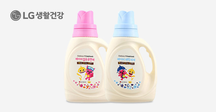 핑크퐁 섬유유연제 1500ml+세탁세제 1500!   ml