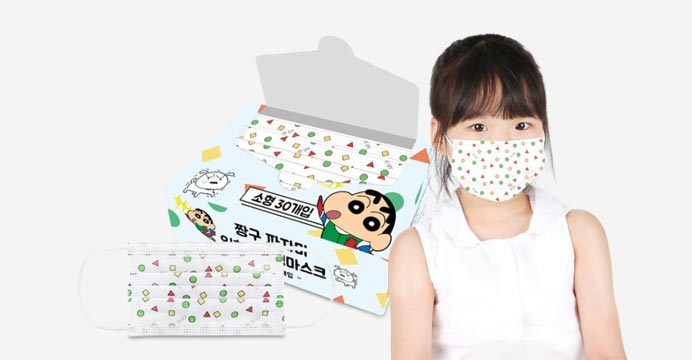 짱구 유아용 소형 일회용마스크 30매 개별포장