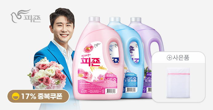 피죤 섬유유연제 3100ml 3개+세탁망