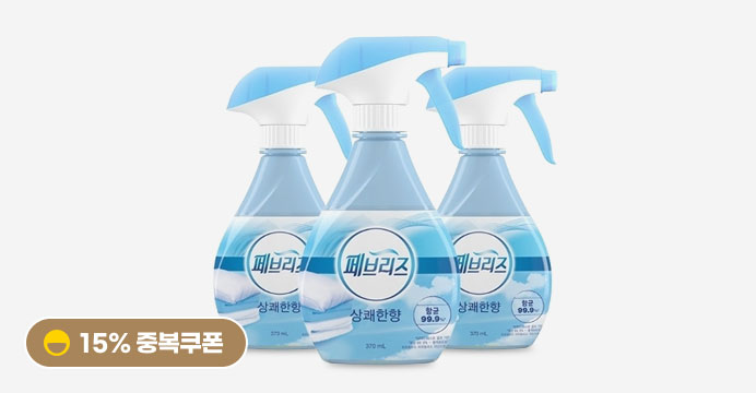 [15%중복쿠폰] 페브리즈 섬유탈취제 370ml 3개