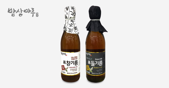 밥상마루 100% 참기름 350ml + 들기름 350ml