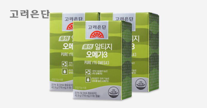 퓨어 알티지rTG 오메가-3 60캡슐 3박스/6개월
