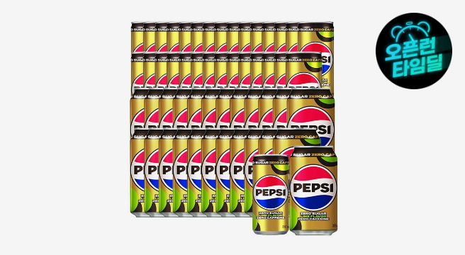 펩시제로라임 제로카페인 210ml 30캔+ 355ml 24캔 펩시/제로카페인/콜라/탄산음료