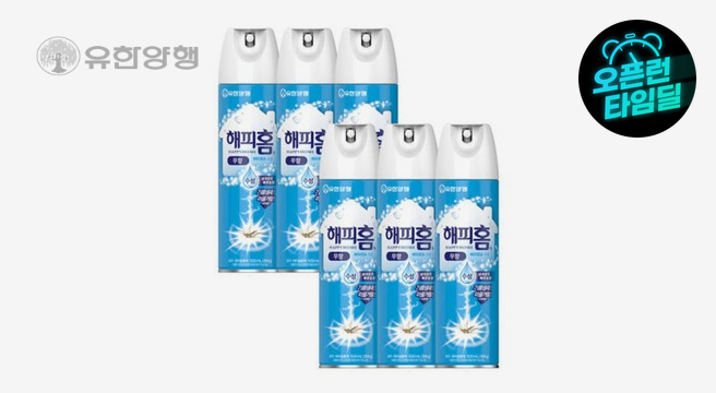 해피홈 에어로솔 수성 무향 500ml 6개 +1개 증정 /뿌리는모기약