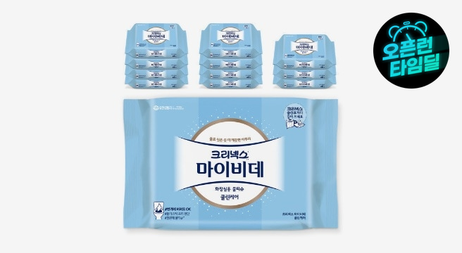 크리넥스 마이비데 클린케어 46매 X 12팩 화장실용 비데물티슈