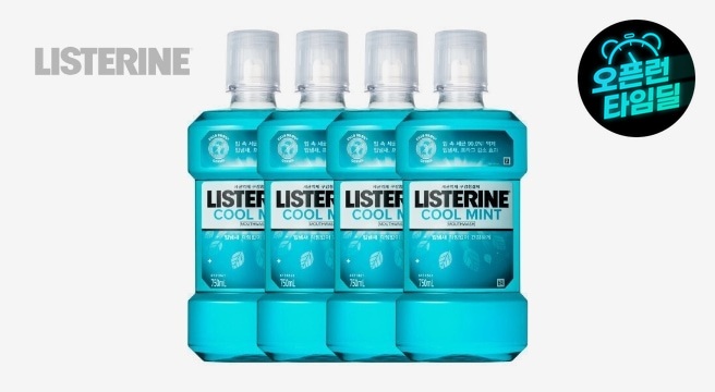 리스테린 쿨민트 750mL 4개 + 리스테린 토탈케어플러스 100ml 2개 증정