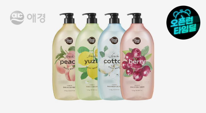 샤워메이트 프레시 바디워시 4종 1.2kg 3개 / 유자 피치 베리 코튼