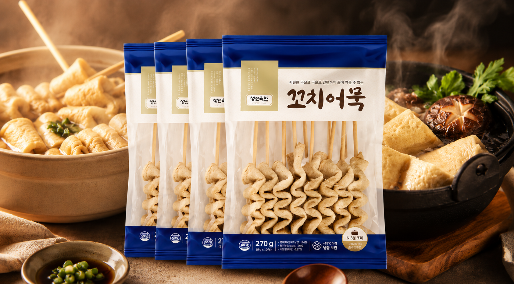 생선숙편25년전통 꼬치어묵 8개x4팩(가쓰오 소스포함)