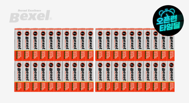 (1+1) 온라인팩 알카라인 1.5V 건전지 AA 20개 +20개 (LR6) 벡셀온라인공식인증점 총 40개