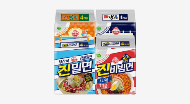 오뚜기 인기 비빔면 16입 (진밀면4+진비빔면4+진짜쫄면4+냉모밀4)