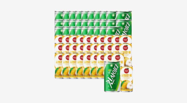 스프라이트 킨 사이다 185ml 30캔+과일촌 배 드링크 175ml 30캔