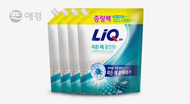 (7%결제할인)(대용량 증량팩)리큐 찌든때 올인원 2L (1.8L+200ml) 4개 일반/드럼겸용