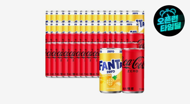 코카콜라제로 + 환타제로파인 190ml 60캔(각 30캔)