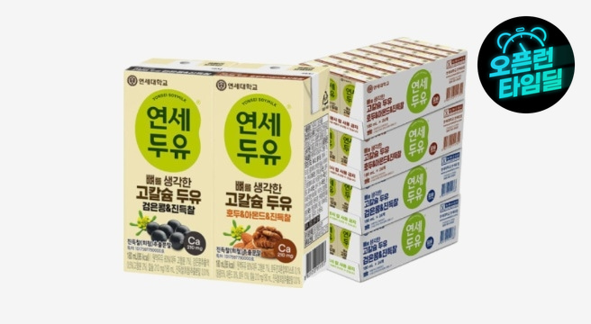 연세 뼈를 생각한 고칼슘 두유 진득찰 검은콩+호두아몬드180ml X 96팩