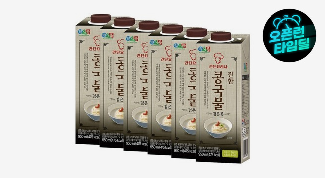 정식품 진한 콩국물 검은콩 950ml 6팩