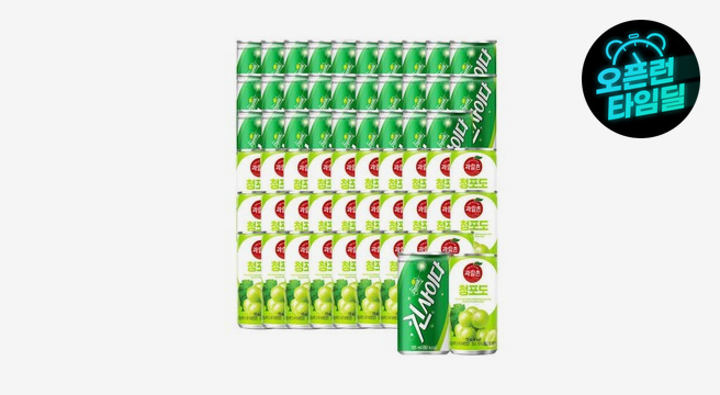 스프라이트 킨 사이다 185ml 30캔+과일촌 청포도 드링크 175ml 30캔