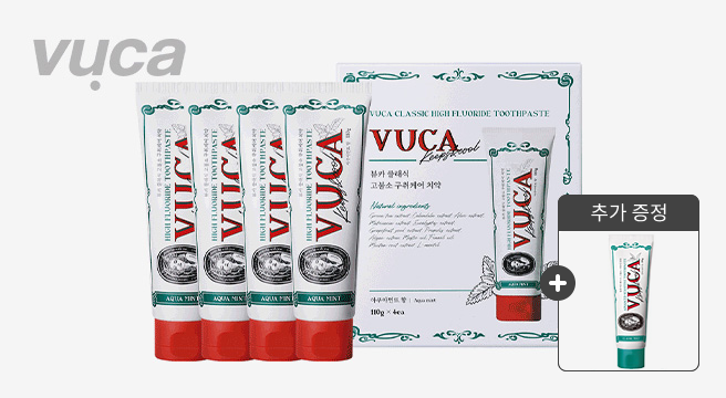 (4+2증정) 뷰.카 VU.CA 고불소 치약 미백 칫솔 구취케어 어린이 치약 모음