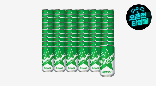 (타임딜) 칠성사이다 210ml x 60캔 (2박스)