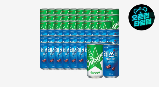 칠성사이다 190mlx30캔+레쓰비 마일드 캔커피 175mlx30캔