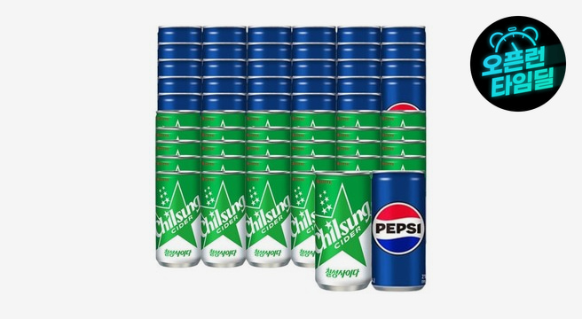 펩시콜라 210ml x 30캔 + 칠성사이다 210ml x 30캔