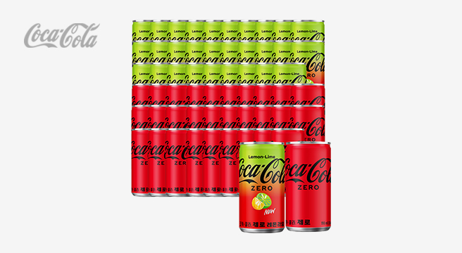 코카콜라 제로 190ml 30캔 + 코카콜라 제로 레몬라임 190ml 30캔