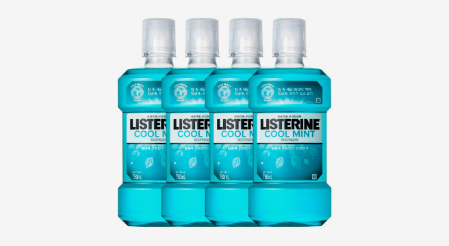 리스테린 쿨민트 마우스워시 750ml 4개 + 리스테린 쿨민트 100ml 2개 증정