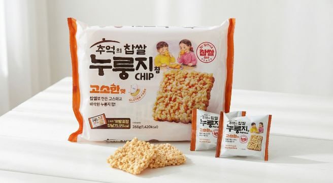 찹쌀누룽지 칩 고소한맛 x 3봉 (한봉당 12개 총 36개) 추억의 간식 개별포장