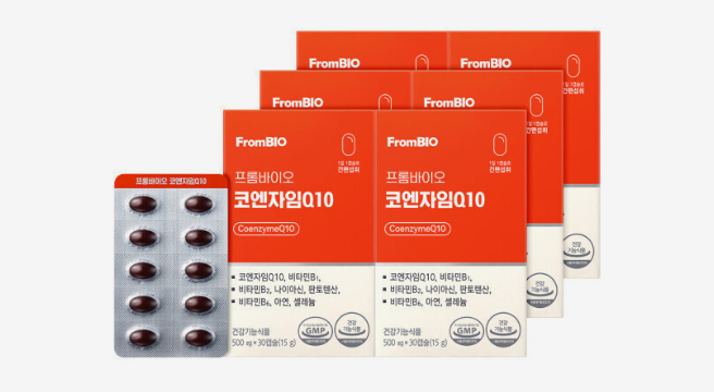 코엔자임Q10 항산화 혈압건강 높은혈압감소 30캡슐x6박스/6개월분 (+쇼핑백)