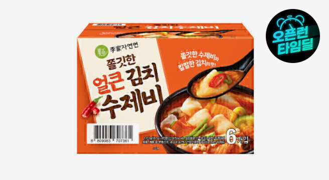 이가자연면 쫄깃한 얼큰 김치수제비 187g x 6 - G마켓 가격 9,870원