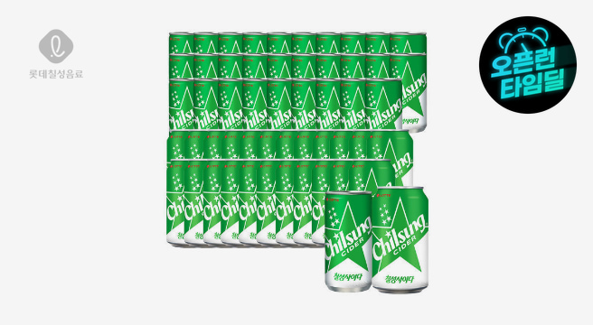 칠성사이다 210ml x 30캔+칠성사이다 350ml x 24캔 - G마켓 가격 22,900원